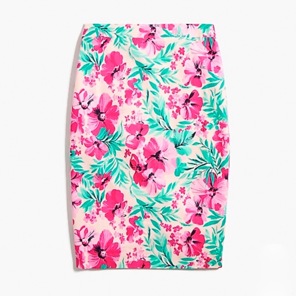 NWT J. Crew printed basketweave pencil skirt